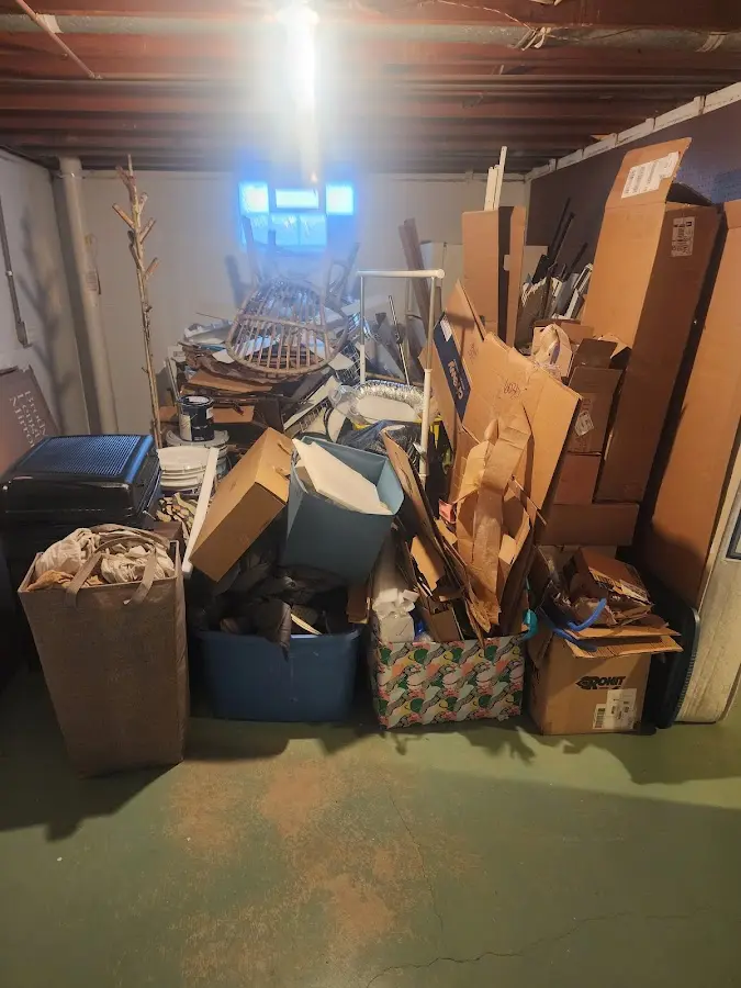 Roll-off dumpster container at job site for Yard Waste Dumpster Rental in Montrose-Ghent